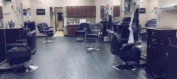 Barber chairs/ salon floor
 Tapered Edges cuts for men
 barber shop west dundee, gilberts, algonquin, pingree grove