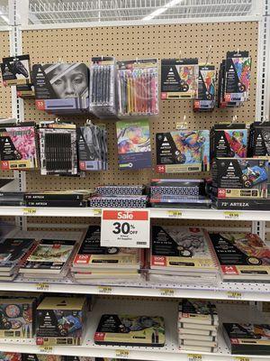 Drawing supplies and one of many special in-store sales