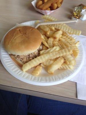 BBQ Combo... Sandwich, fries and a drink. SO DELICIOUS.