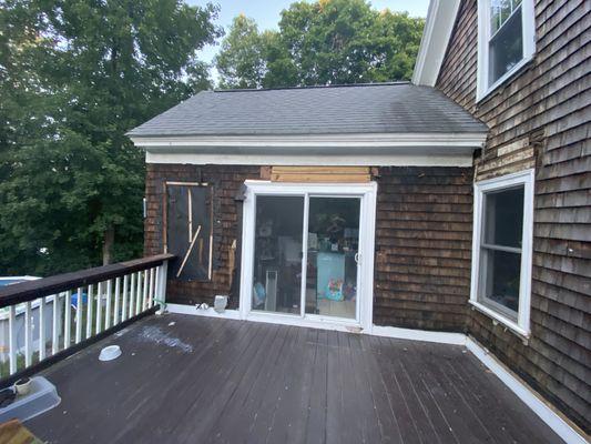 Left openings into the house uncovered.