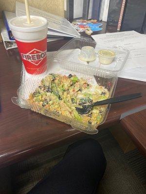 Southwest Salad with Grilled Chicken and jalapeño ranch(half eaten)