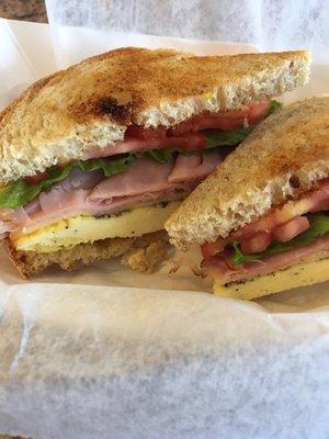 Breakfast sandwich with ham