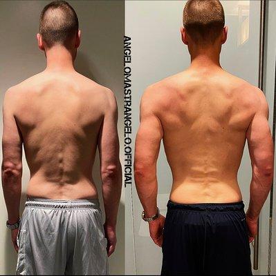 Kevin - Mid 30's - Lean Bulking - 12 Weeks Transformation - Back Photo