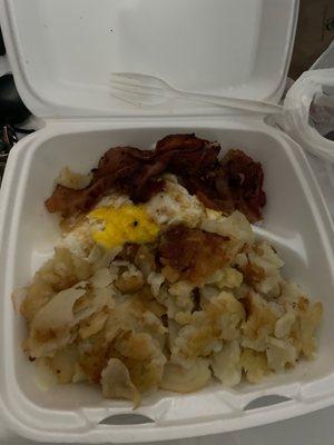 2. 2 Eggs, Home Fries and Bacon with Toast Platter