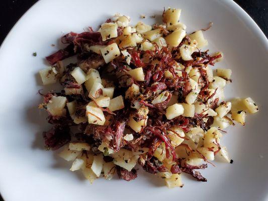 Kettle Range has a great corned beef hash in one of their freezers.