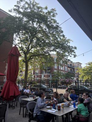 Outdoor patio facing Madison street