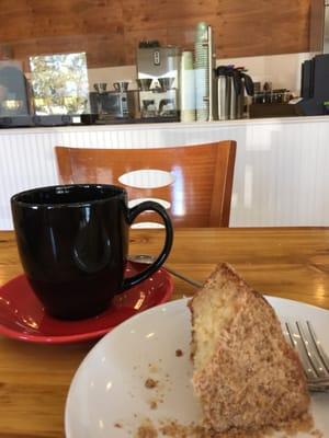 Coffee cake and irish black tea