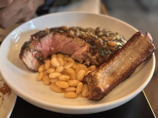 Pork chop with white beans