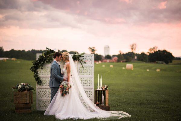 Farm Alter with Bride & Groom