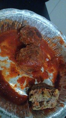 Meat ball with outer onion in it