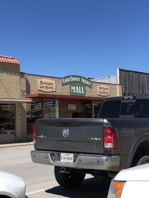 Out at the courthouse square mall. An open air strip mall.