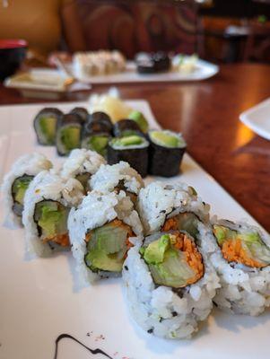 Avocado Roll + Veggie Roll