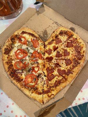 Heart shaped pizza