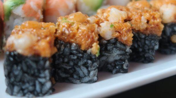 Black rice sushi. #foodporn #foodie #sushi #sushilovers #huntsville #alabama #squidink