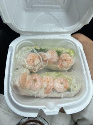 Shrimp and chicken spring rolls