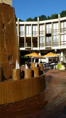 Outdoor seating view-close to the fountain