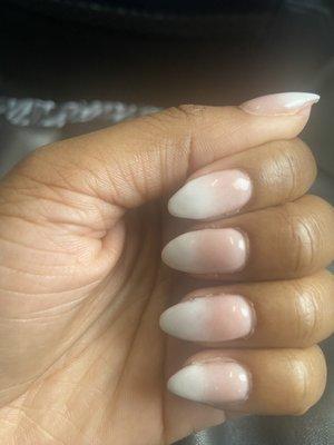 Ombré dip powder on natural nail