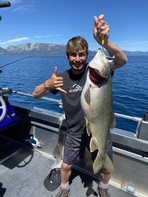 Deckhand Andrew with a 11lbs Lake Trout