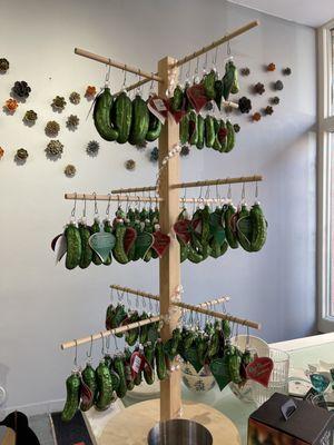 Pickle ornaments at Downtown Home & Garden