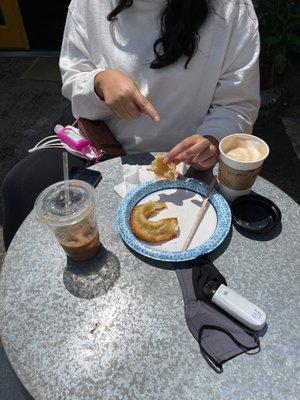 Outside patio area - coffee and a pastry!