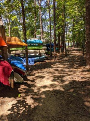 Colorful kayaks at Lake Davidson Nature Preserve