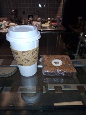 Chocolate Chunk Brownie & Hot Chocolate.