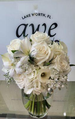 Wedding bouquet or funeral white is  vogue