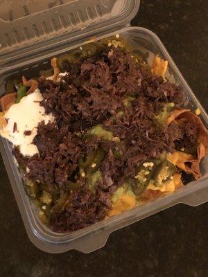 Loaded Barbacoa Nachos - Delicious and loaded for sure !!!