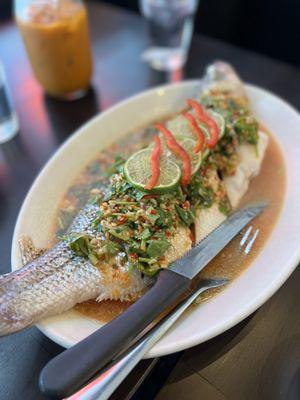 Steamed fish with lemon juice