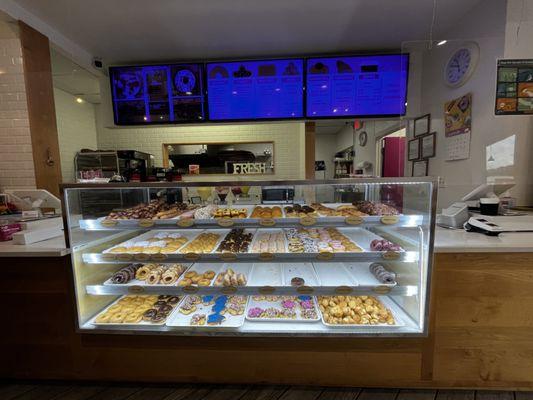 Doughnut selection and menu