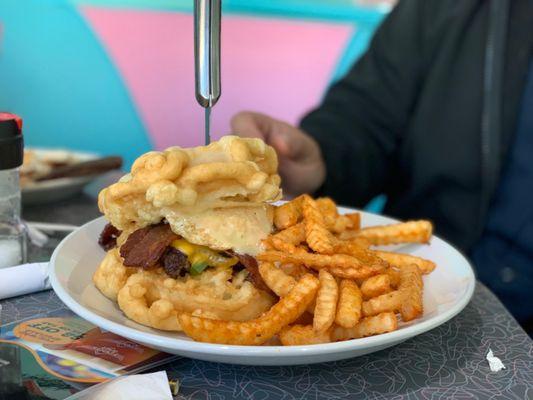 Funnel cake burger