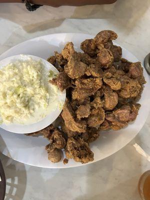 Chicken Gizzards and Cole Slaw