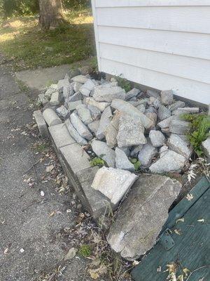 Rock removal before picture