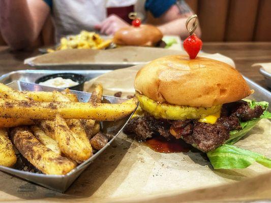 Hawaii Burger and Truffle Fries