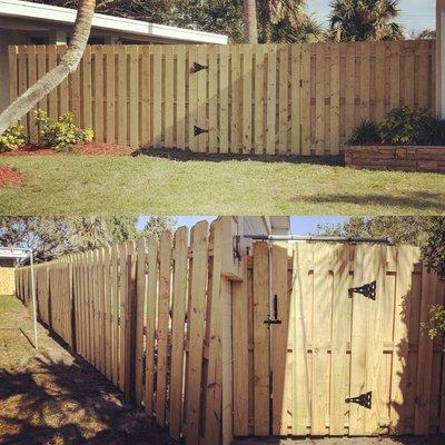 We use all pressure treated high quality wood for every single fence installation