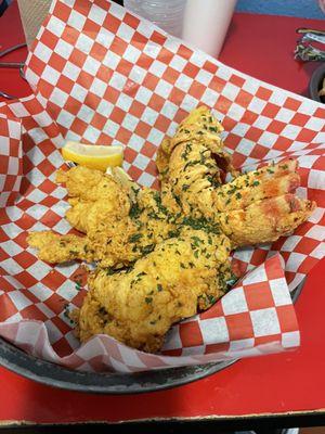 Fried lobster tail