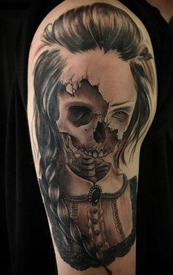 Decaying Girl Tattoo by Patrick Haller Lucky Monkey Tattoo