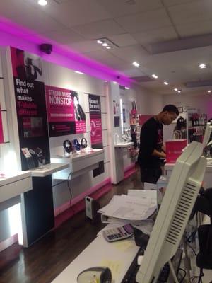 Inside of tmobile store. Pretty neat and colorful