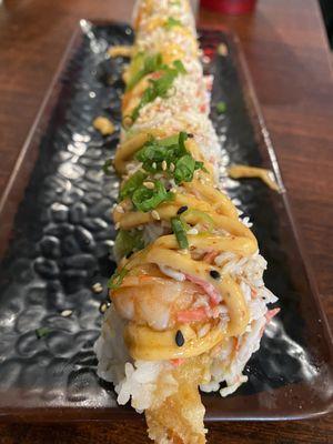 The Jasper roll (sans jalapeño and lime substitute for Darla). Very good Shrimp all around roll.