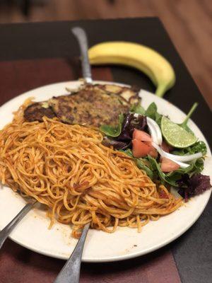 Chicken steak and rice