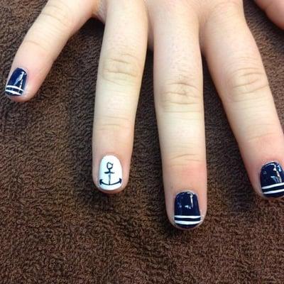 We don't just do hair-- we do skin and nail services too! This is one example of some nail art one of our Nail Technicians did