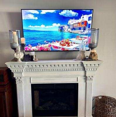 Large Screen TV Wall Mount over Fireplace project.