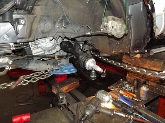 Repairing a bent sub-frame on a suv