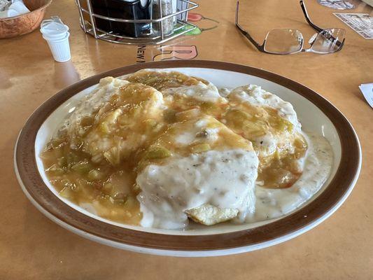 Biscuits and Gravy wish green chili!!