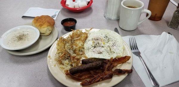 Southern breakfast and coffee $7.79 and $2.09