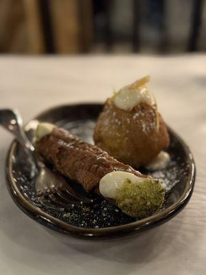 This is Heaven in "THAT" cannoli, and a Italian doughnut, Both with a silky cream that will change your life..