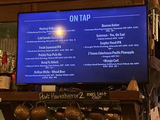 Beers on Tap