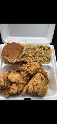 5 wings with chicken fried rice