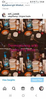 Dermaplaning set up with add on hydrojelly mask.