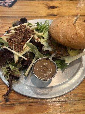 Pekar salad and impossible burger